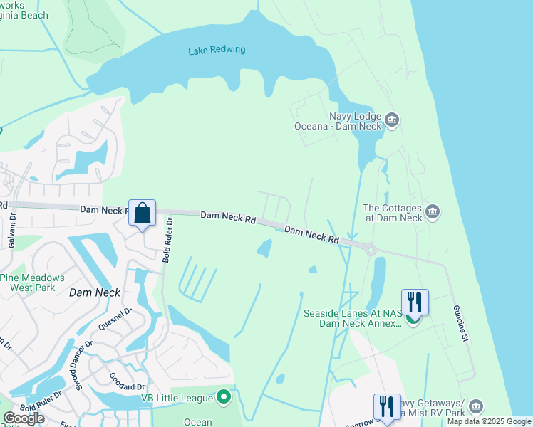 map of restaurants, bars, coffee shops, grocery stores, and more near 1344 Abelia Way in Virginia Beach