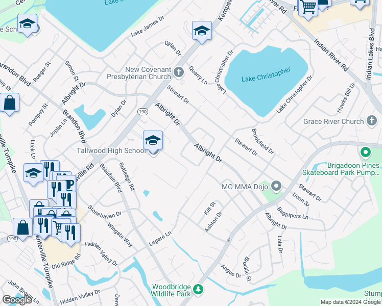 map of restaurants, bars, coffee shops, grocery stores, and more near 1633 Webb Court in Virginia Beach