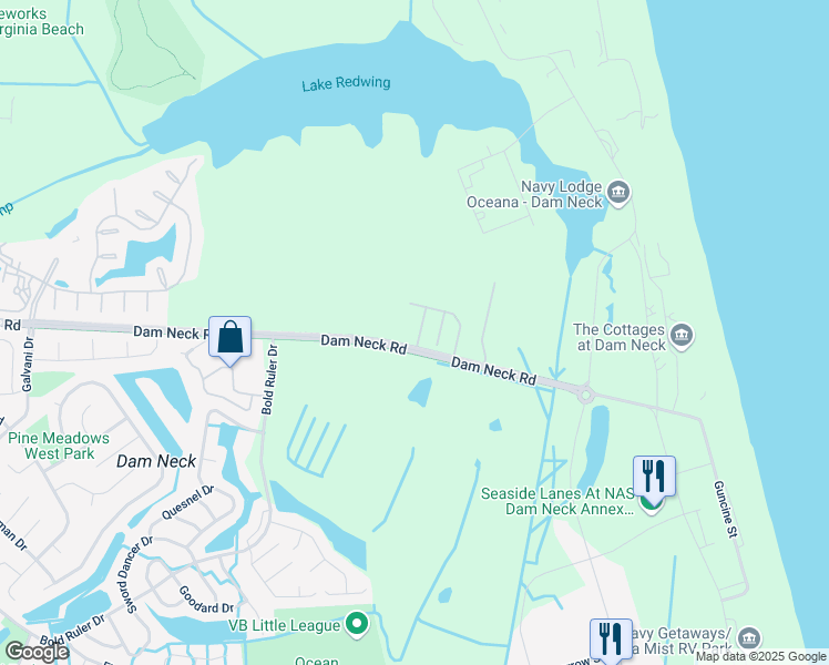 map of restaurants, bars, coffee shops, grocery stores, and more near 1305 Abelia Way in Virginia Beach