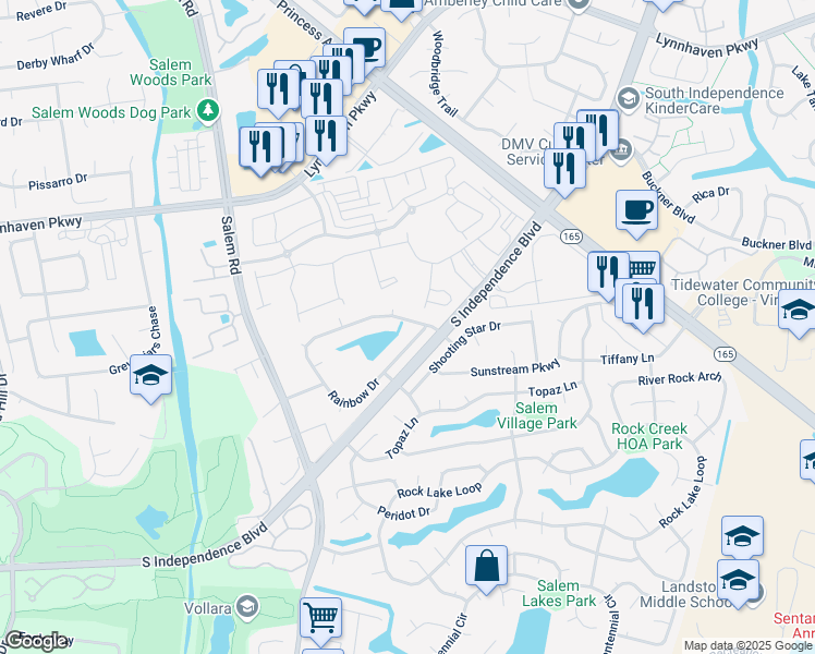 map of restaurants, bars, coffee shops, grocery stores, and more near 4173 Rainbow Drive in Virginia Beach