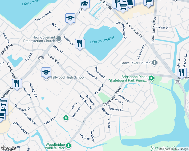 map of restaurants, bars, coffee shops, grocery stores, and more near 5472 Stewart Drive in Virginia Beach