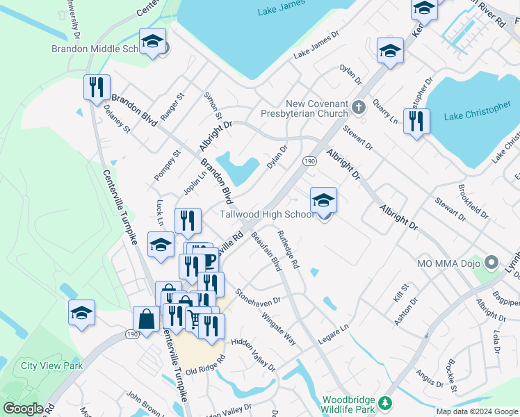 map of restaurants, bars, coffee shops, grocery stores, and more near 1708 Zimmerman Court in Virginia Beach