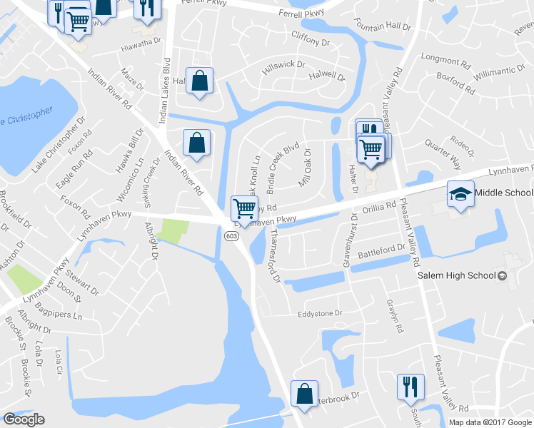 map of restaurants, bars, coffee shops, grocery stores, and more near 5096 Rugby Road in Virginia Beach