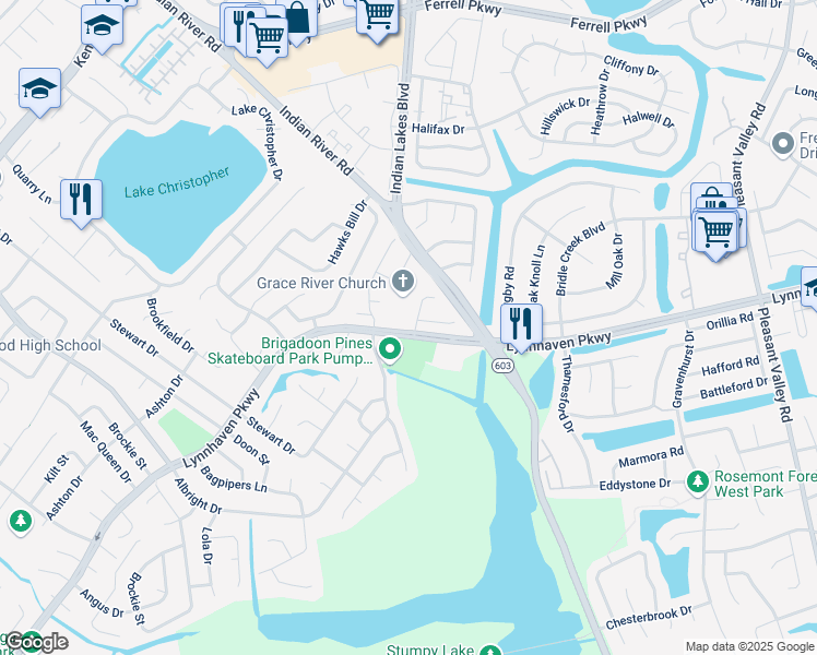map of restaurants, bars, coffee shops, grocery stores, and more near 1649 Middlebrook Ln in Virginia Beach
