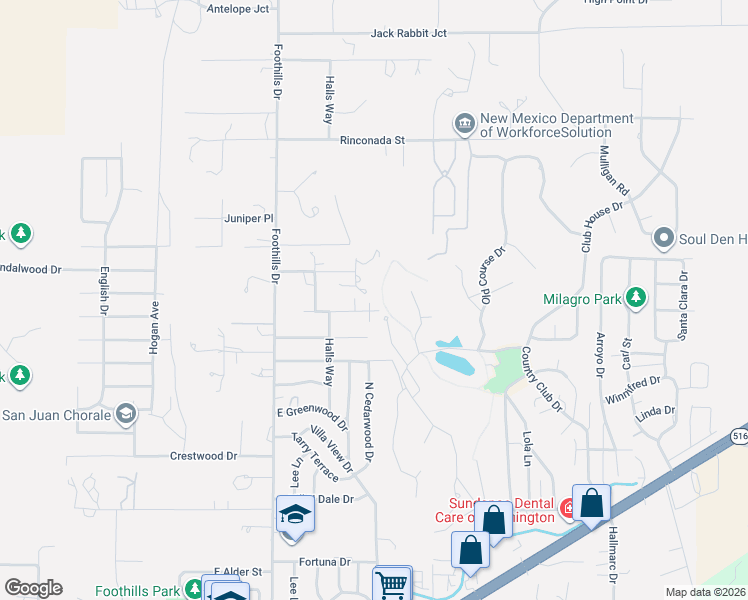 map of restaurants, bars, coffee shops, grocery stores, and more near 6016 Tee Court in Farmington