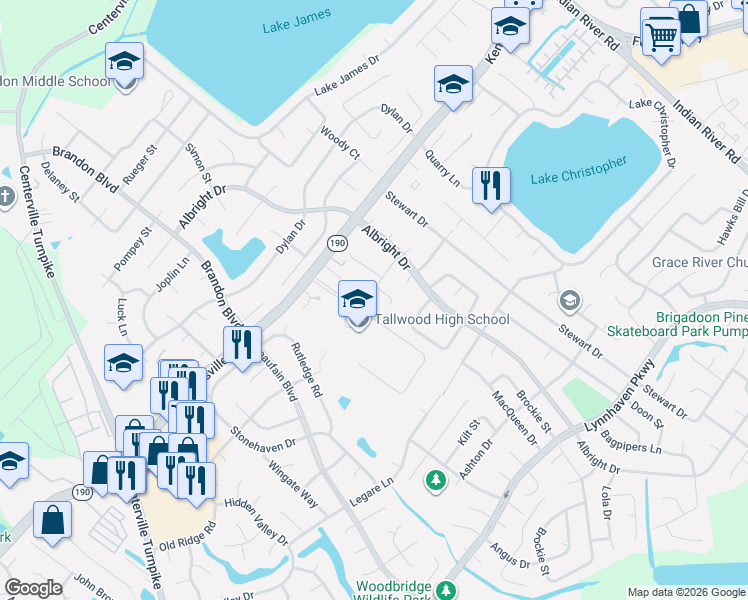 map of restaurants, bars, coffee shops, grocery stores, and more near 1713 Mac Gregory Street in Virginia Beach