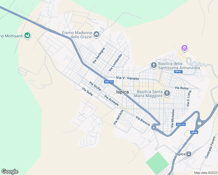 map of restaurants, bars, coffee shops, grocery stores, and more near 91 Via Enna in Ispica