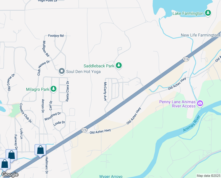 map of restaurants, bars, coffee shops, grocery stores, and more near 6103 McKinsey Avenue in Farmington