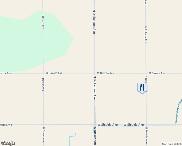 map of restaurants, bars, coffee shops, grocery stores, and more near 3529 North Dickenson Avenue in Fresno