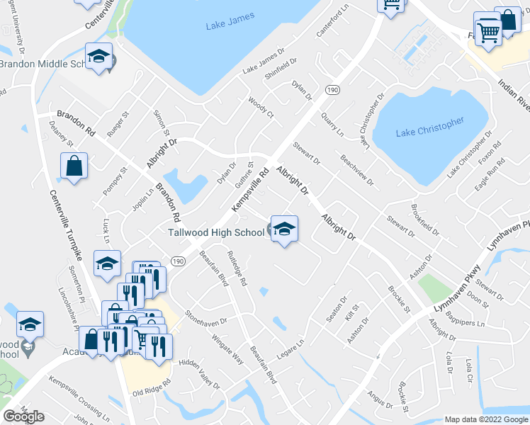 map of restaurants, bars, coffee shops, grocery stores, and more near 1713 Mac Gregory Street in Virginia Beach