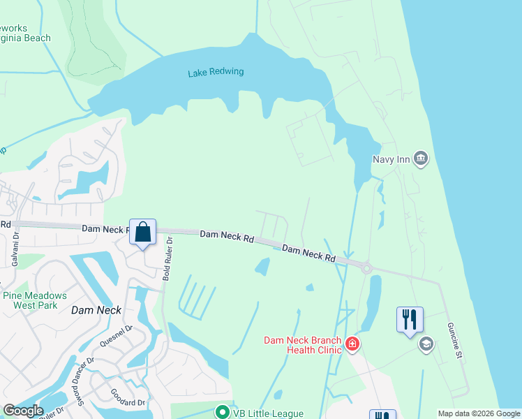 map of restaurants, bars, coffee shops, grocery stores, and more near 504 Fieldstone Glen Way in Virginia Beach