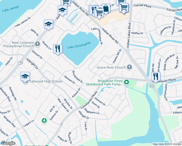 map of restaurants, bars, coffee shops, grocery stores, and more near 5133 Foxon Road in Virginia Beach