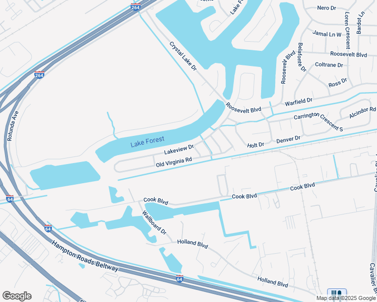 map of restaurants, bars, coffee shops, grocery stores, and more near 4005 Lakeview Drive in Chesapeake