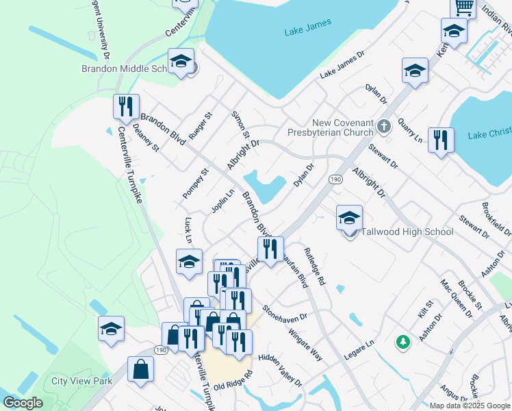 map of restaurants, bars, coffee shops, grocery stores, and more near 5626 Brandon Boulevard in Virginia Beach