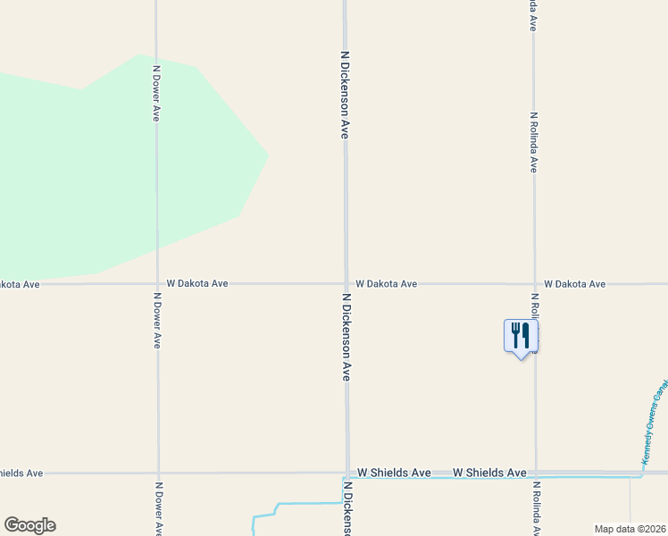 map of restaurants, bars, coffee shops, grocery stores, and more near 3529 North Dickenson Avenue in Fresno
