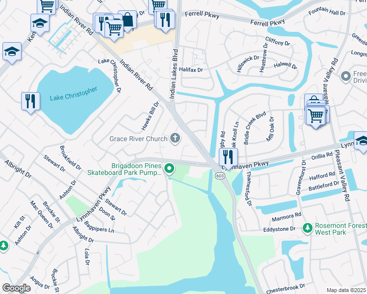 map of restaurants, bars, coffee shops, grocery stores, and more near 3010 Middlebrook Lane in Virginia Beach
