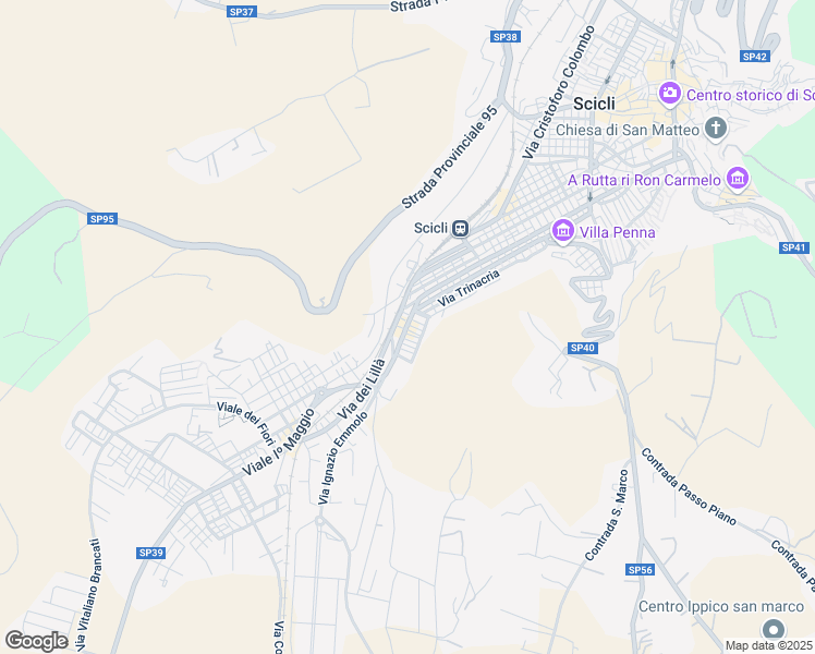map of restaurants, bars, coffee shops, grocery stores, and more near 41 Viale I Maggio in Scicli