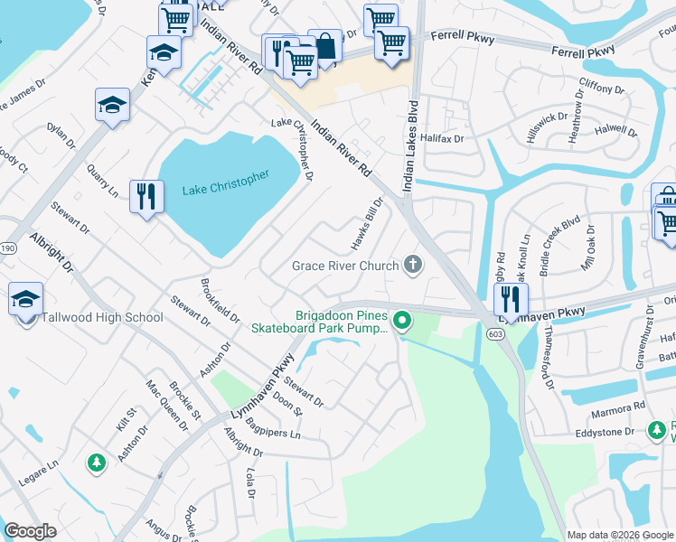 map of restaurants, bars, coffee shops, grocery stores, and more near 1700 Wicomico Court in Virginia Beach