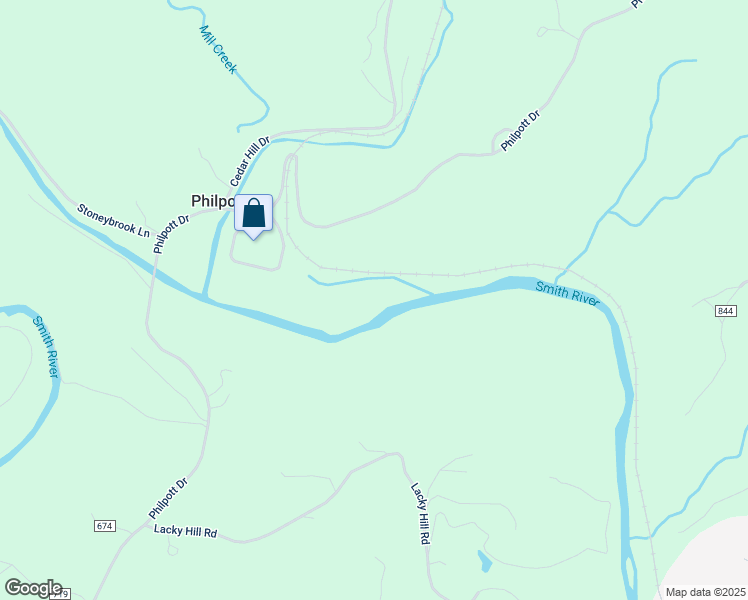 map of restaurants, bars, coffee shops, grocery stores, and more near Philpott Drive in Henry County