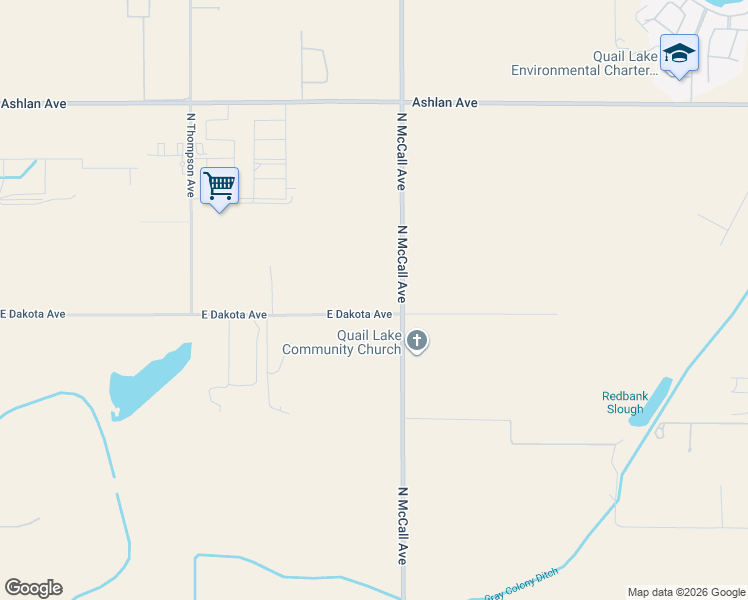 map of restaurants, bars, coffee shops, grocery stores, and more near 3552 North McCall Avenue in Sanger