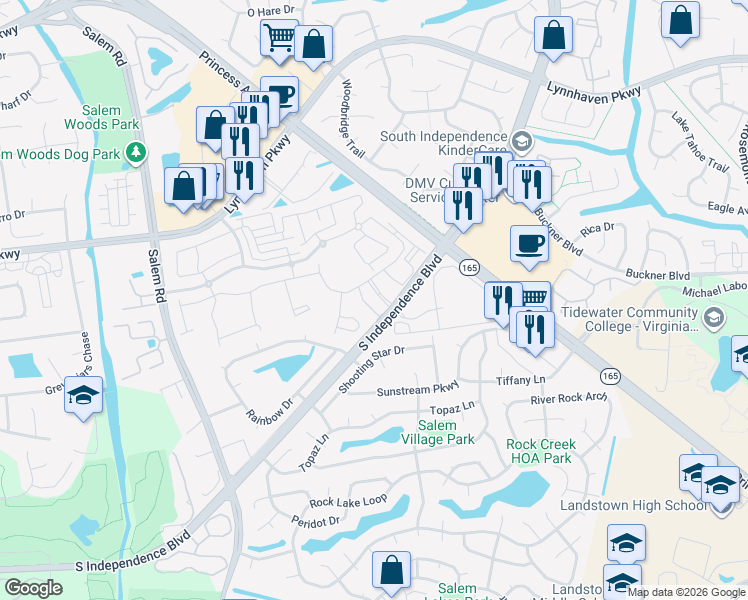 map of restaurants, bars, coffee shops, grocery stores, and more near 1708 Rainbow Drive in Virginia Beach