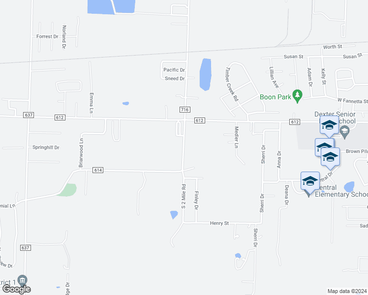 map of restaurants, bars, coffee shops, grocery stores, and more near 11869 South 2 Mile Road in Dexter
