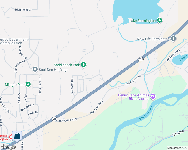 map of restaurants, bars, coffee shops, grocery stores, and more near 7502 Mayfair Drive in Farmington