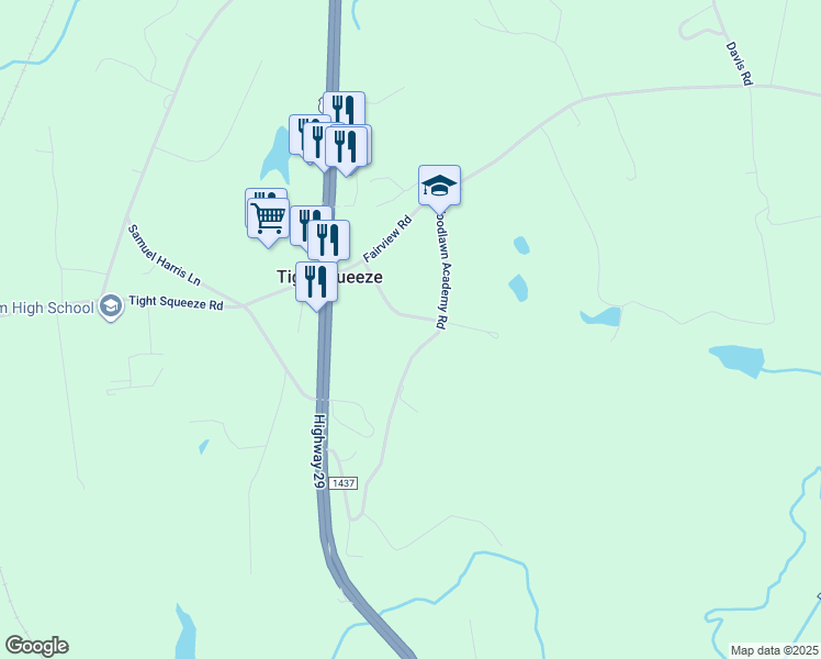 map of restaurants, bars, coffee shops, grocery stores, and more near 284 Connector Lane in Chatham