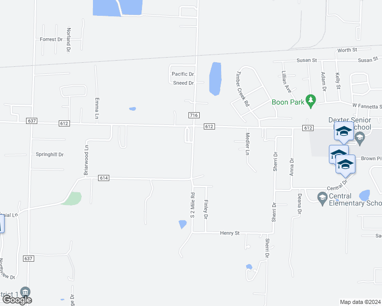 map of restaurants, bars, coffee shops, grocery stores, and more near 11869 South 2 Mile Road in Dexter
