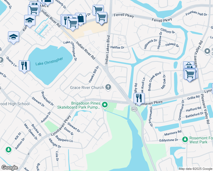 map of restaurants, bars, coffee shops, grocery stores, and more near 5208 Sinking Creek Court in Virginia Beach
