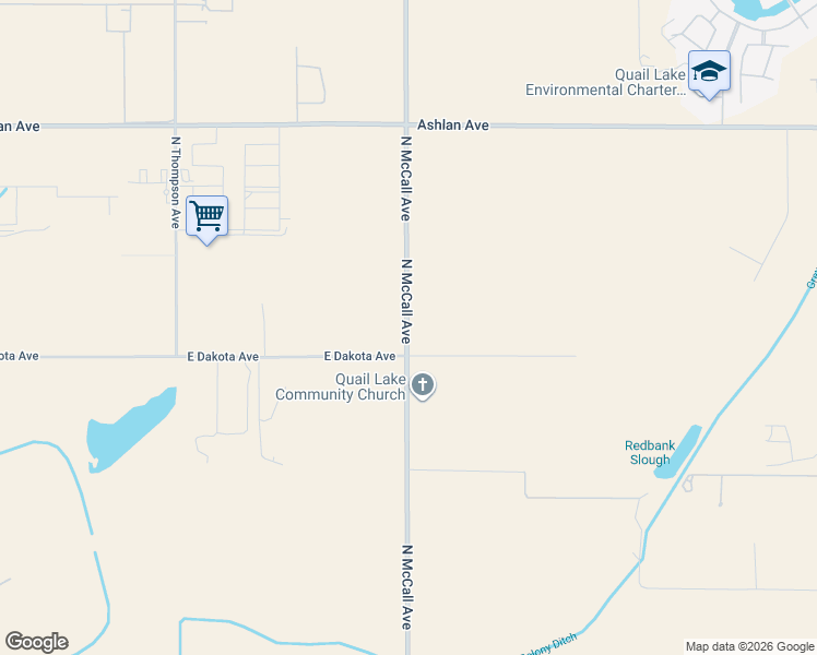 map of restaurants, bars, coffee shops, grocery stores, and more near 3552 North McCall Avenue in Sanger