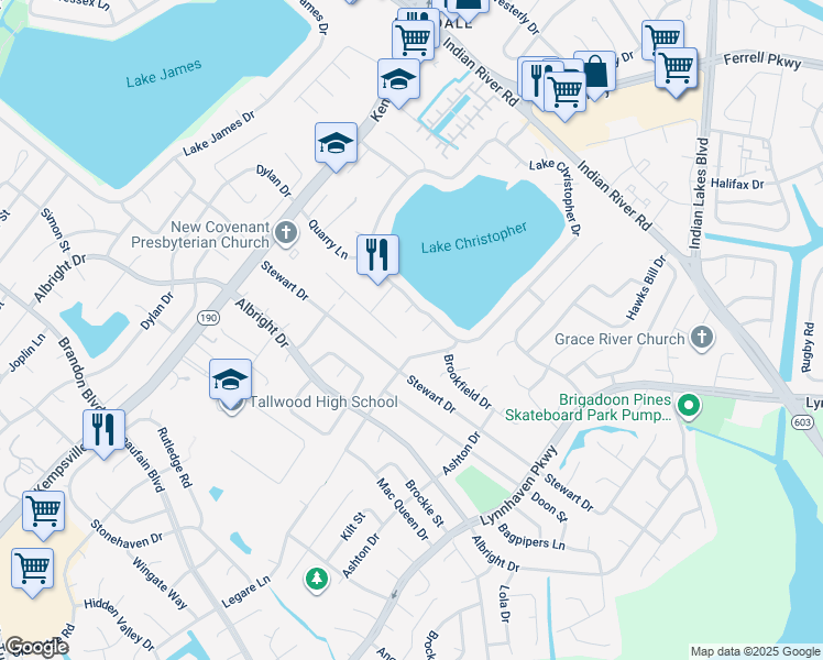 map of restaurants, bars, coffee shops, grocery stores, and more near 1553 Harbor View Cove in Virginia Beach