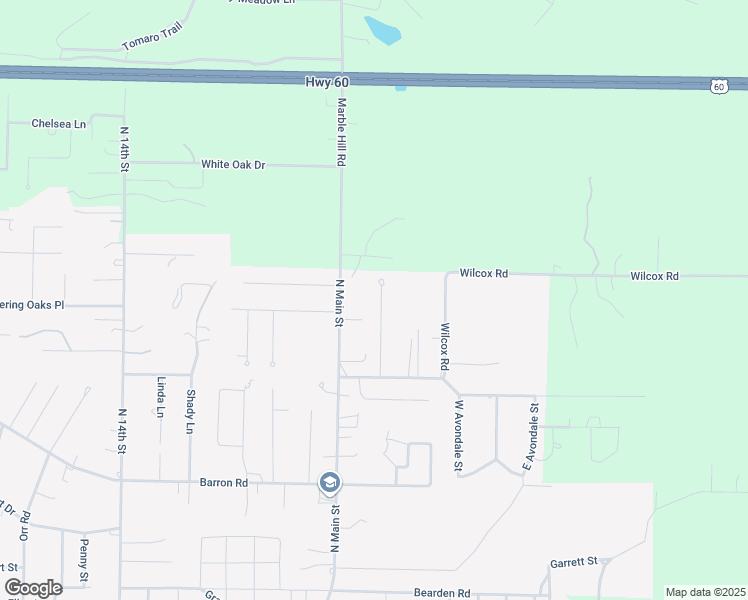 map of restaurants, bars, coffee shops, grocery stores, and more near 2843 Lakeside Drive in Poplar Bluff