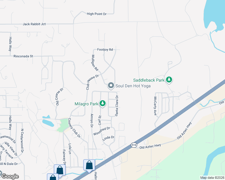 map of restaurants, bars, coffee shops, grocery stores, and more near 6732 Pecos Street in Farmington