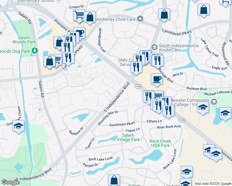 map of restaurants, bars, coffee shops, grocery stores, and more near 1724 Dromolin Drive in Virginia Beach