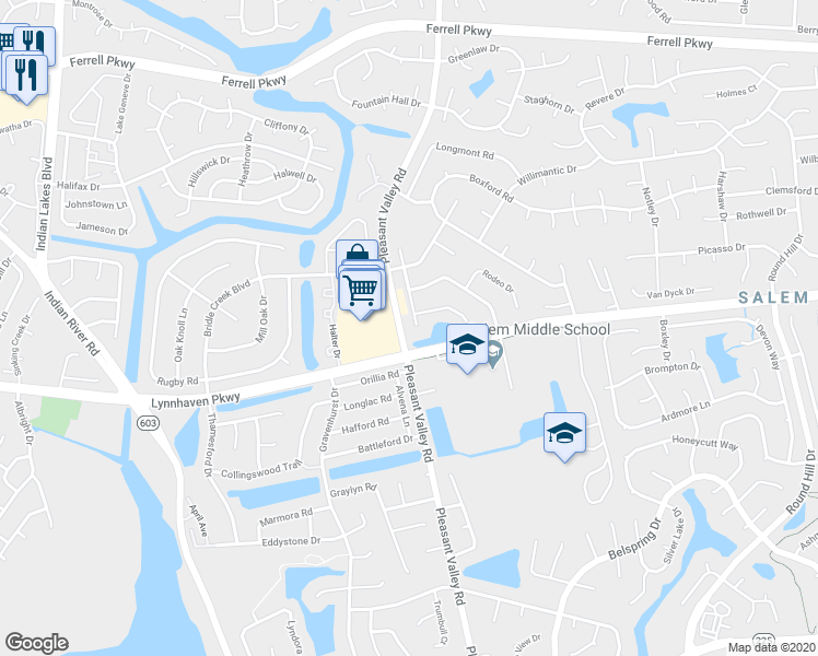 map of restaurants, bars, coffee shops, grocery stores, and more near 1643 High Plains Drive in Virginia Beach