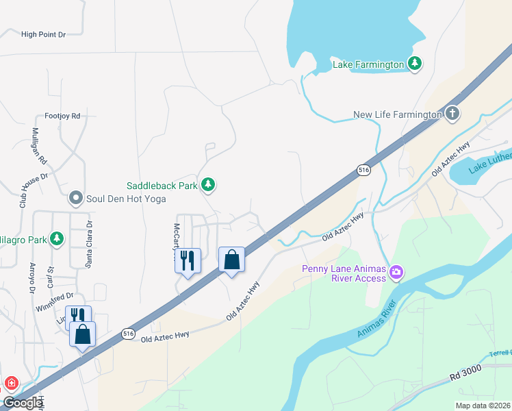 map of restaurants, bars, coffee shops, grocery stores, and more near 7506 Melbourne Place in Farmington