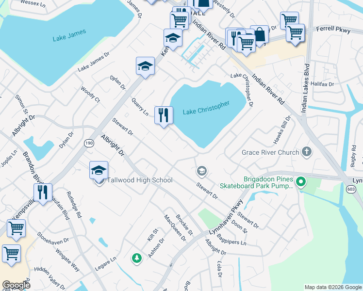 map of restaurants, bars, coffee shops, grocery stores, and more near 1544 Harbor View Cove in Virginia Beach