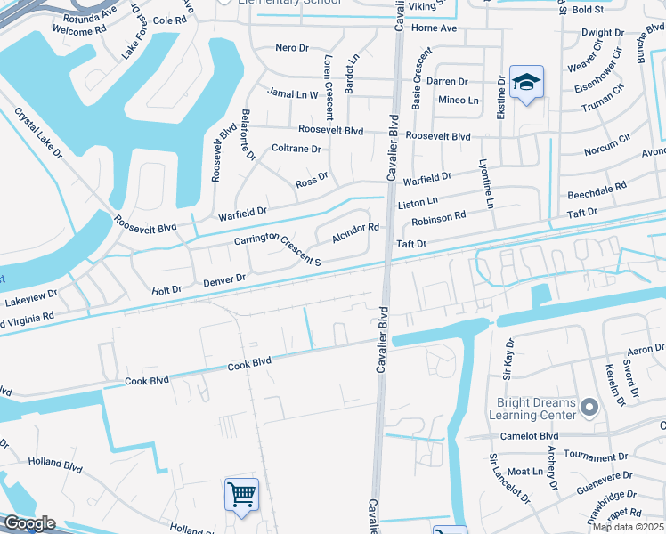 map of restaurants, bars, coffee shops, grocery stores, and more near 1123 Carrington Crescent North in Portsmouth
