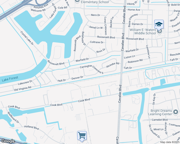 map of restaurants, bars, coffee shops, grocery stores, and more near 13 Carrington Court East in Portsmouth