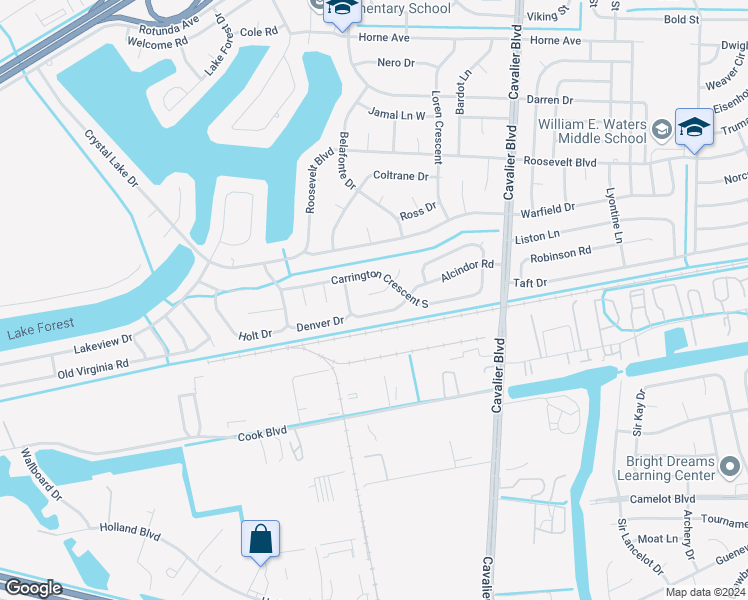 map of restaurants, bars, coffee shops, grocery stores, and more near 13 Carrington Court East in Portsmouth