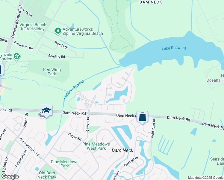 map of restaurants, bars, coffee shops, grocery stores, and more near 705 San Remo Court in Virginia Beach