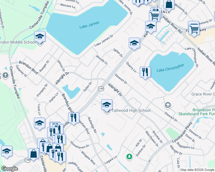 map of restaurants, bars, coffee shops, grocery stores, and more near 1657 Mac Gregory Street in Virginia Beach
