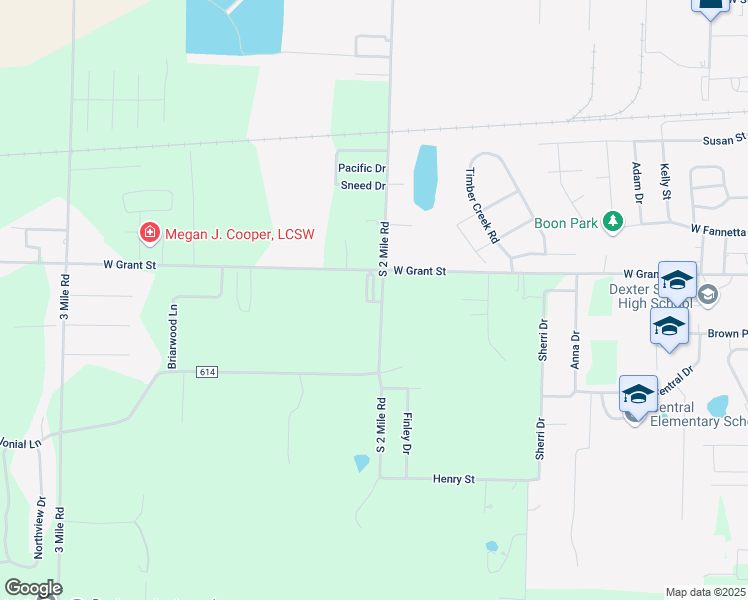 map of restaurants, bars, coffee shops, grocery stores, and more near 11869 South 2 Mile Road in Dexter