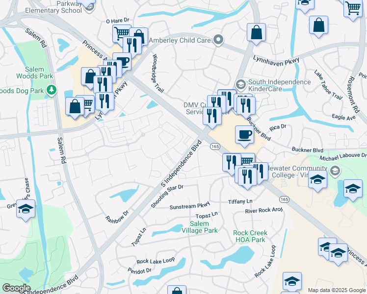 map of restaurants, bars, coffee shops, grocery stores, and more near 1733 Dromolin Drive in Virginia Beach