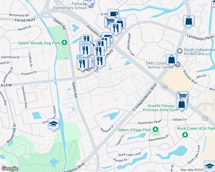 map of restaurants, bars, coffee shops, grocery stores, and more near 4132 Beckenham Boulevard in Virginia Beach