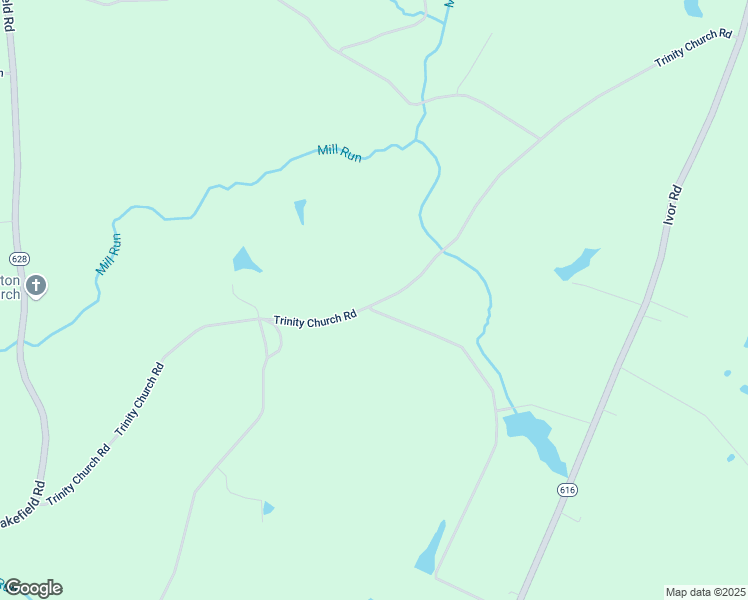 map of restaurants, bars, coffee shops, grocery stores, and more near 26609 Trinity Church Road in Courtland