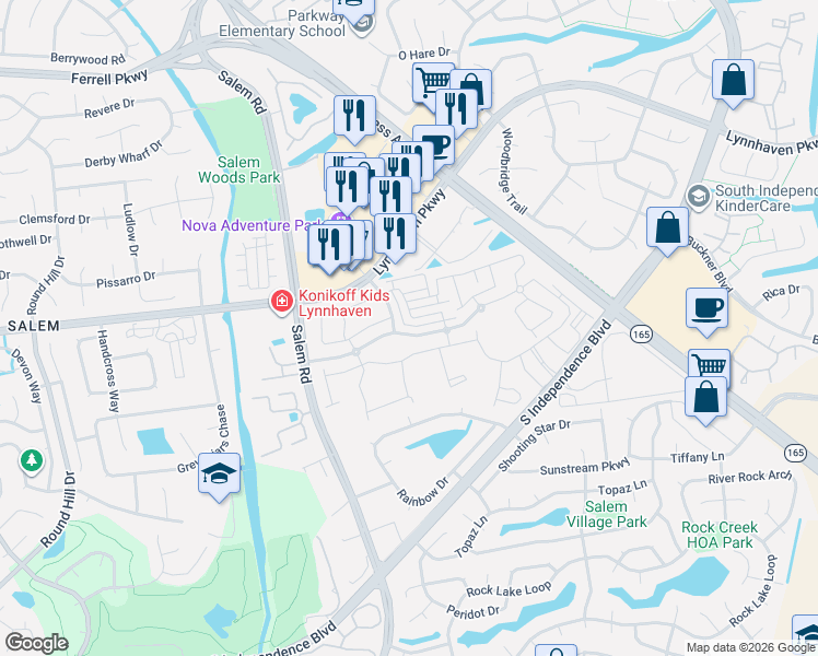 map of restaurants, bars, coffee shops, grocery stores, and more near 1696 Avalene Way in Virginia Beach