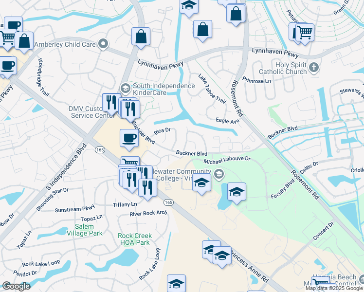 map of restaurants, bars, coffee shops, grocery stores, and more near 3786 Canadian Arch in Virginia Beach