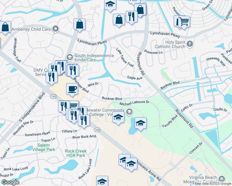 map of restaurants, bars, coffee shops, grocery stores, and more near 1426 Canadian Court in Virginia Beach